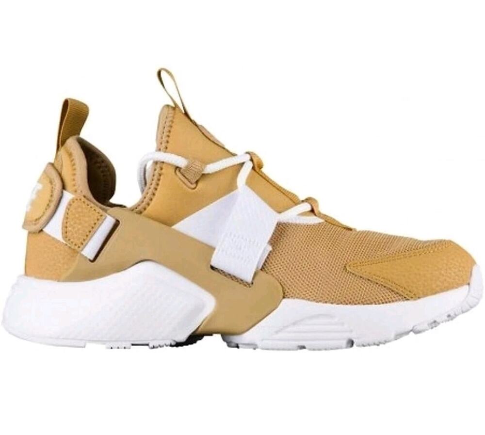 Nike Womens Air Huarache City AH6804-700 Gold White Running Sneaker Shoes Size 7